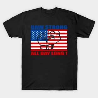 UAW Strong with US Flag T-Shirt